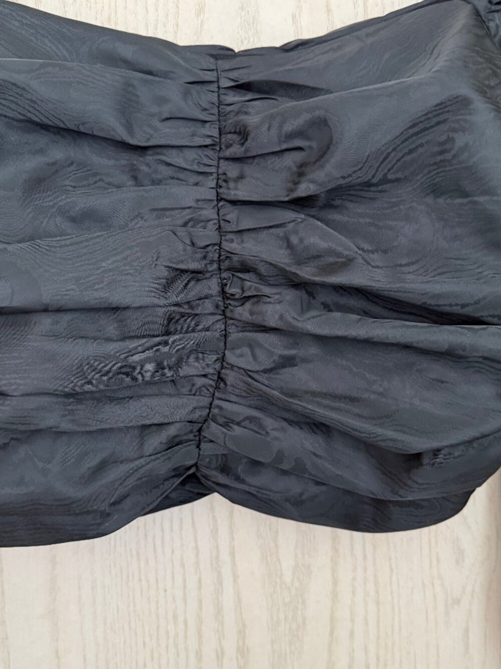 J Crew Ruched Puff-Sleeve‎ Cropped Top 6 Black Square Neck Milkmaid Boho Cottage - Picture 11 of 11